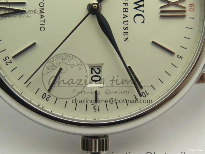 MIROTIME 0105 Supportive Portofino Automatic SS AF 1:1 Best Edition White Dial on Black Croco Leather Strap A 7184